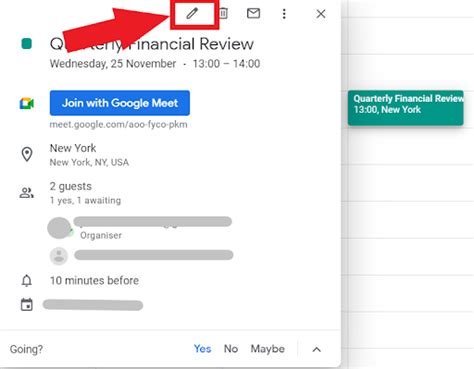 Create google meeting invite